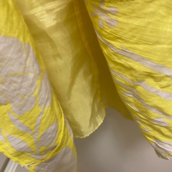 Yellow and beige gorgeous floral dress with slip liner - Picture 6 of 8